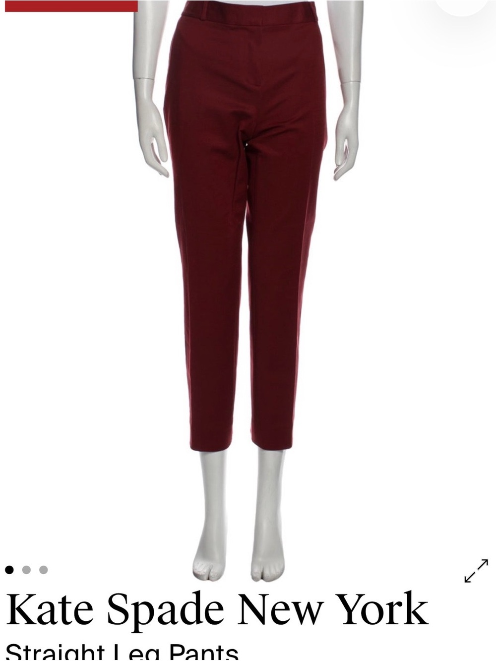 Like new KATE SPADE Tailored Ankle Pants in Burgundy size 10